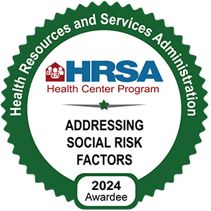 HRSA Addressing Social Risk Factors Badge 2024